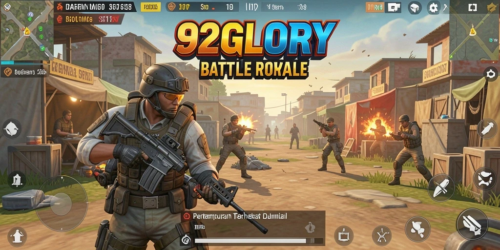 Gameplay seru dalam pertempuran Battle Royale di 92GLORY.