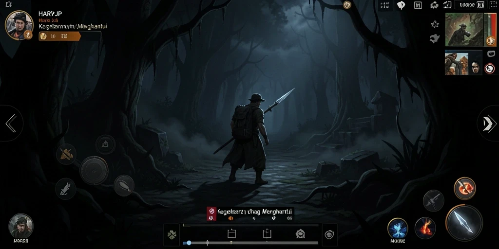 Tampilan gameplay mencekam dari HARAPJP yang penuh ketegangan.