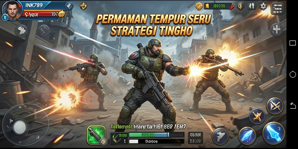 Tangkapan layar menampilkan aksi pertempuran seru dalam INK789.