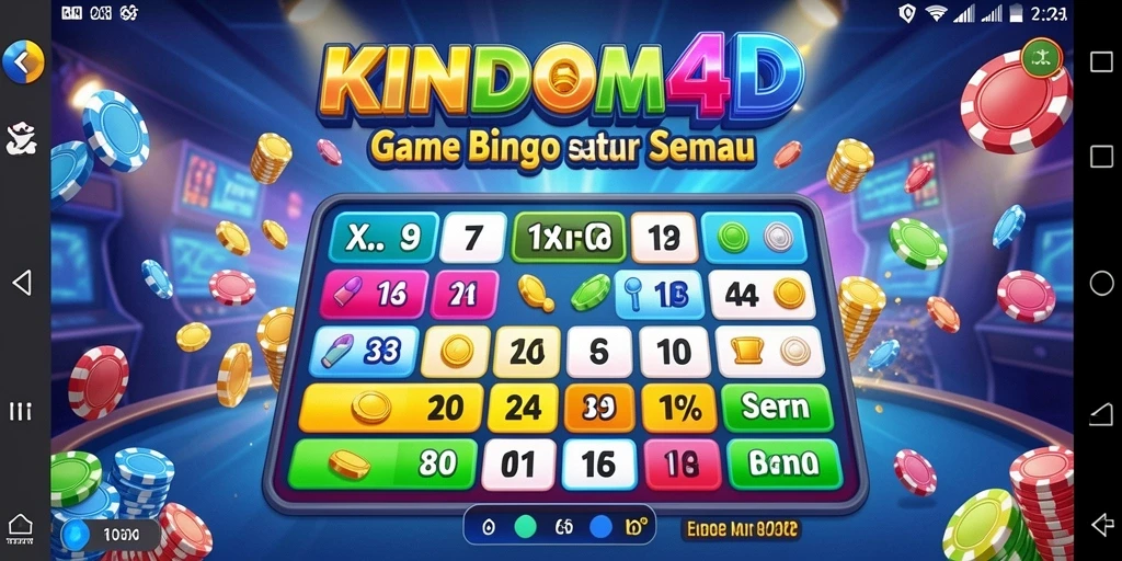 Gameplay seru KINDOM4D dalam permainan Bingo yang penuh warna.