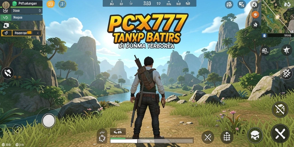 Screenshot gameplay PCX777 yang menampilkan eksplorasi dunia terbuka.