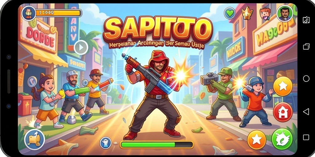 Tampilan gameplay menarik dari SAPITOTO yang dinamis dan penuh aksi.